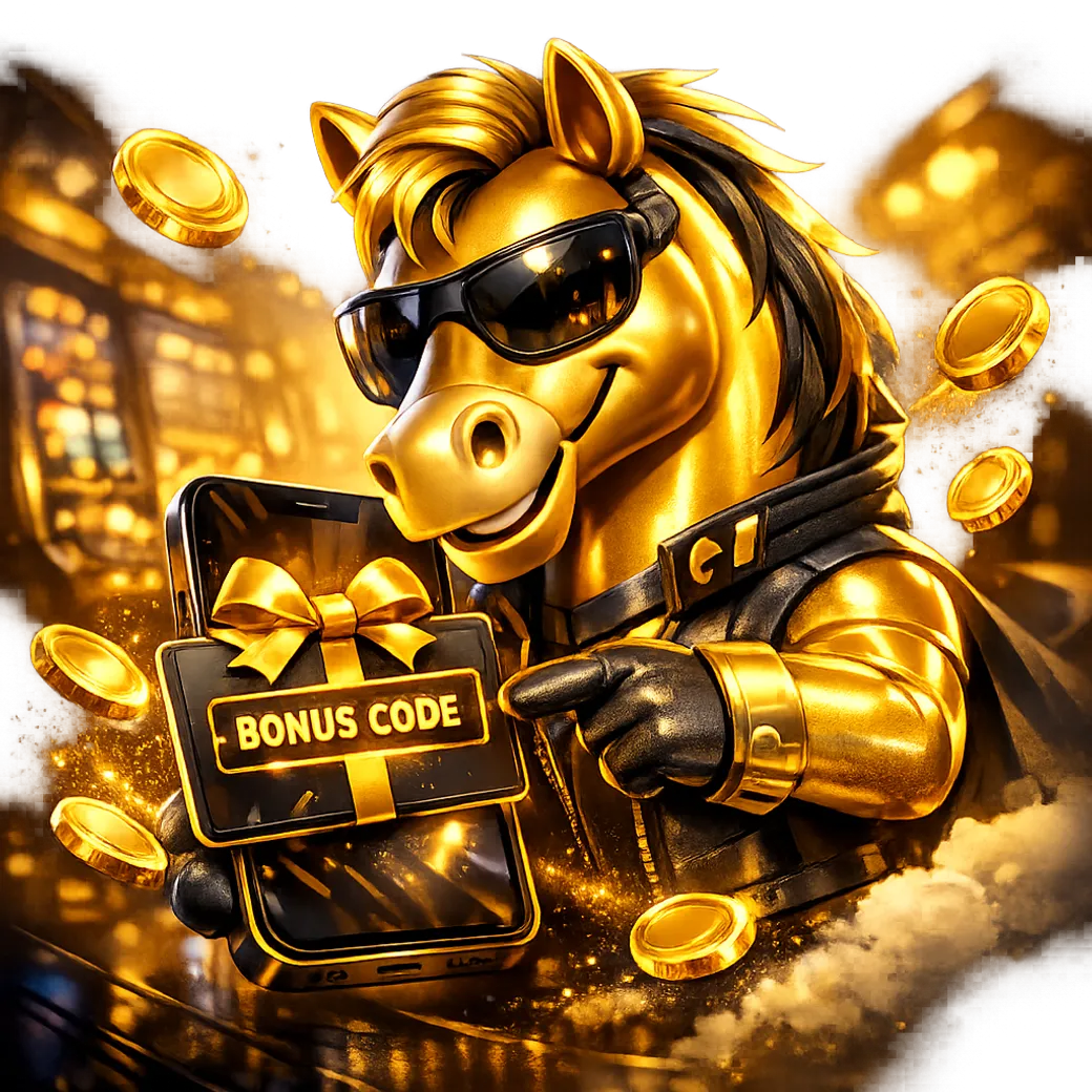 A stylized 3D golden roulette wheel with shimmering gold coins swirling around it, set against a dramatic dark backdrop with 